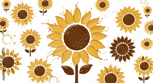 Colorful sunflower background design