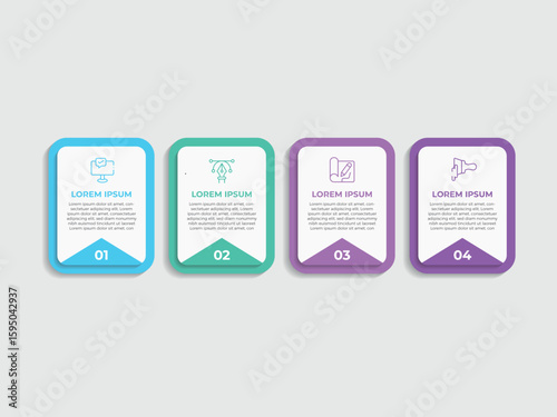 Timeline Creator infographic template. 4 Step timeline journey, calendar Flat simple infographics design template. presentation graph. Business concept with 4options, vector illustration.