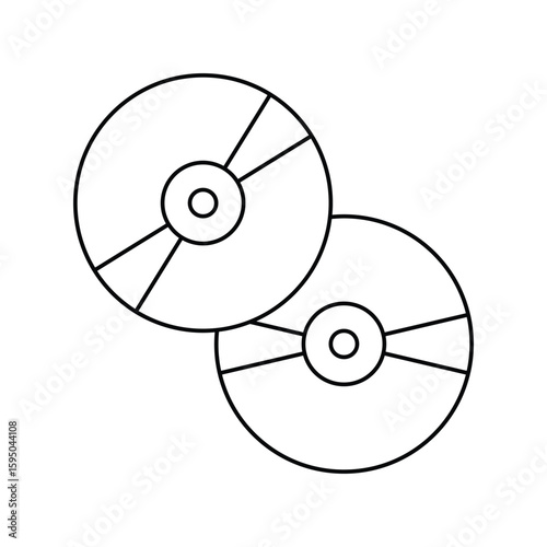 cd lineal icon with white background vector stock illustration