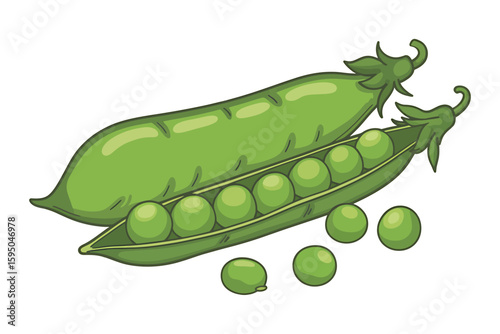 Delightful digital illustration of split green peas showcasing fresh, nature's vibrant abundance