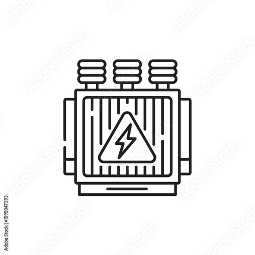 Transformer icon, Electric Symbol Outline icon Transparent background