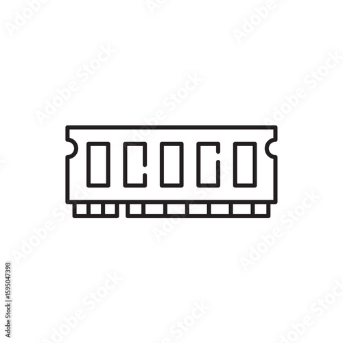 Ram icon, Memory, Computer part Symbol Outline icon Transparent background