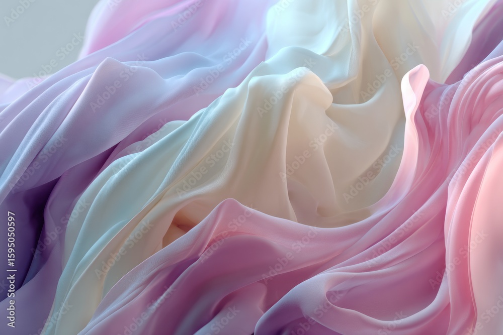 Obraz premium Flowing pastel fabrics in soft, draped folds