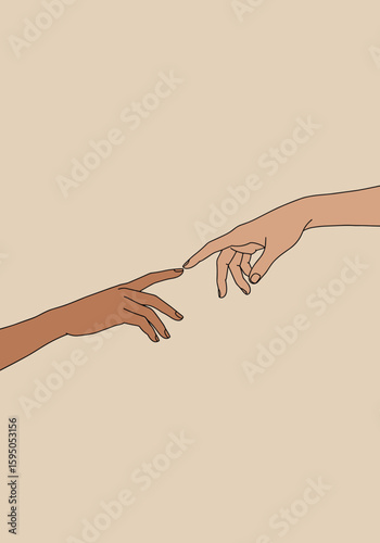 Two hands reaching towards each other, symbolizing connection, support, and hope in times of need
