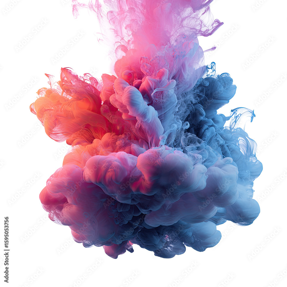 Fototapeta premium Abstract swirling ink cloud in vibrant colors