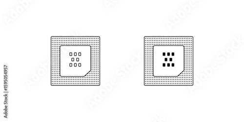 processor set icon with white background vector stock illustration