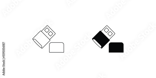 bluetooth adapter set icon with white background vector stock illustration