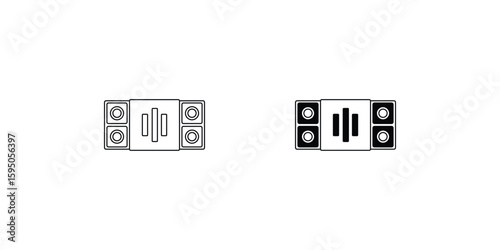 vrm set icon with white background vector stock illustration