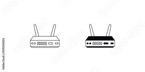 modem set icon with white background vector stock illustration