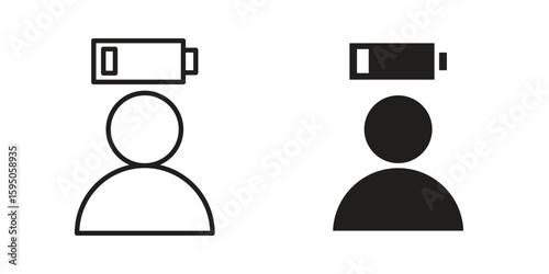 Tired person icon Vector isolated design element. EPS10