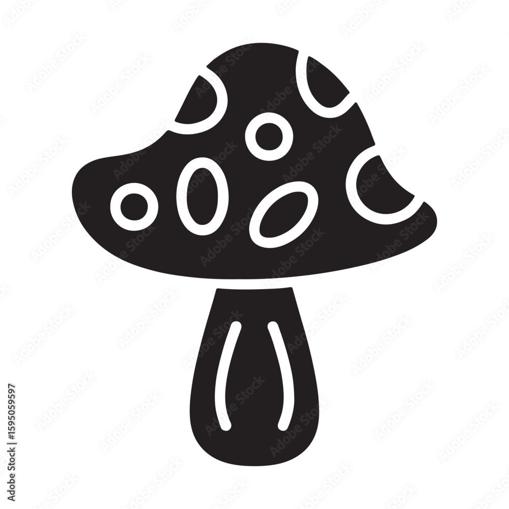 Mushroom icon silhouette. Mushroom icon vector. Summer Theme Mushroom icon silhouette. Mushroom icon vector. Summer Theme
