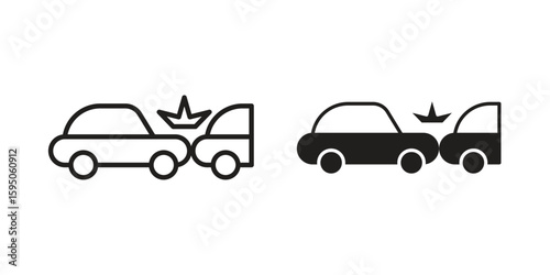 Rear end collision icon Vector isolated design element. EPS10