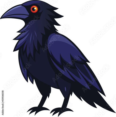 black crow on white background