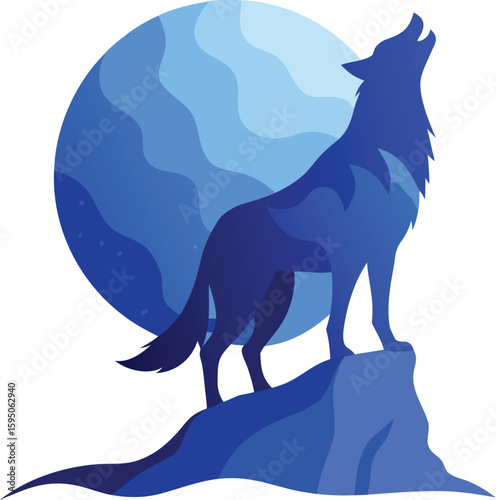 wolf howling at the moon
