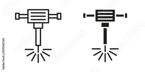 Hydraulic breaker icon Vector isolated design element. EPS10