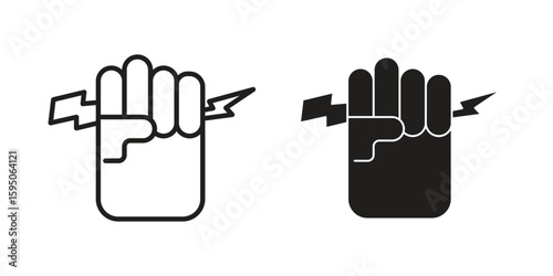 Hand with Power icon Vector isolated design element. EPS10