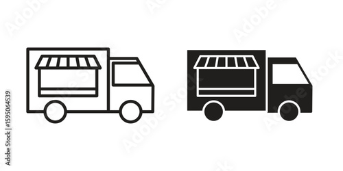 Food truck icon Vector isolated design element. EPS10