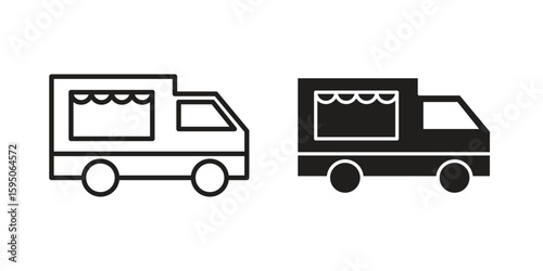 Food truck icon Vector isolated design element. EPS10