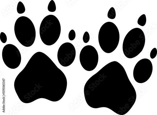 dog paw prints isolated on white background