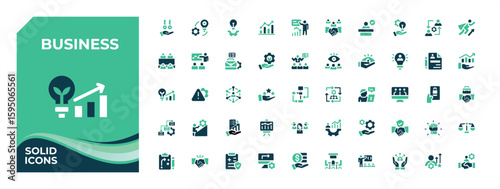 Business colorful solid icon set. Related to professional, profession, commerce, organization, enterprise and more. Profession filled icon set. Pixel perfect.