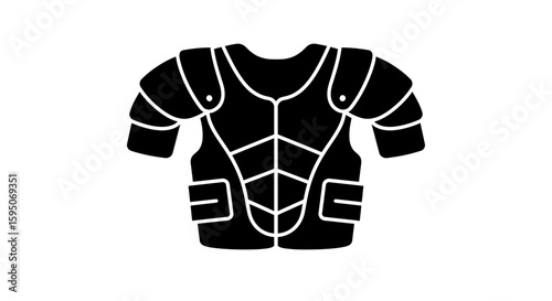 Illustration of a black shoulder pad for sports safety equipment use