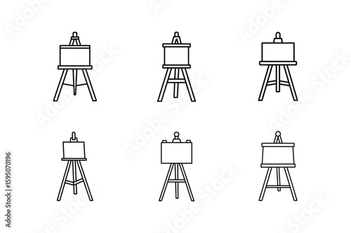 mini easel icon line art vector illustration