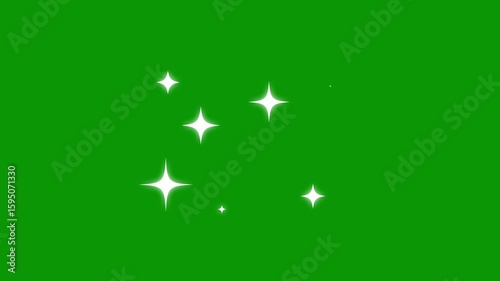Twinkle star glitter sparkle, sparkling stars Shine animation, blinking cartoon stars, 4k star sparkle vector doodles, glowing light effect, retro shine movement, flat green screen twinkle