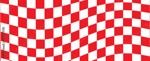 vector of panorama of red and black chessboard background. pattern for fashion, border, cloth, flag, wrapping paper, cover skin, table cloth, scene. flag. eps 10