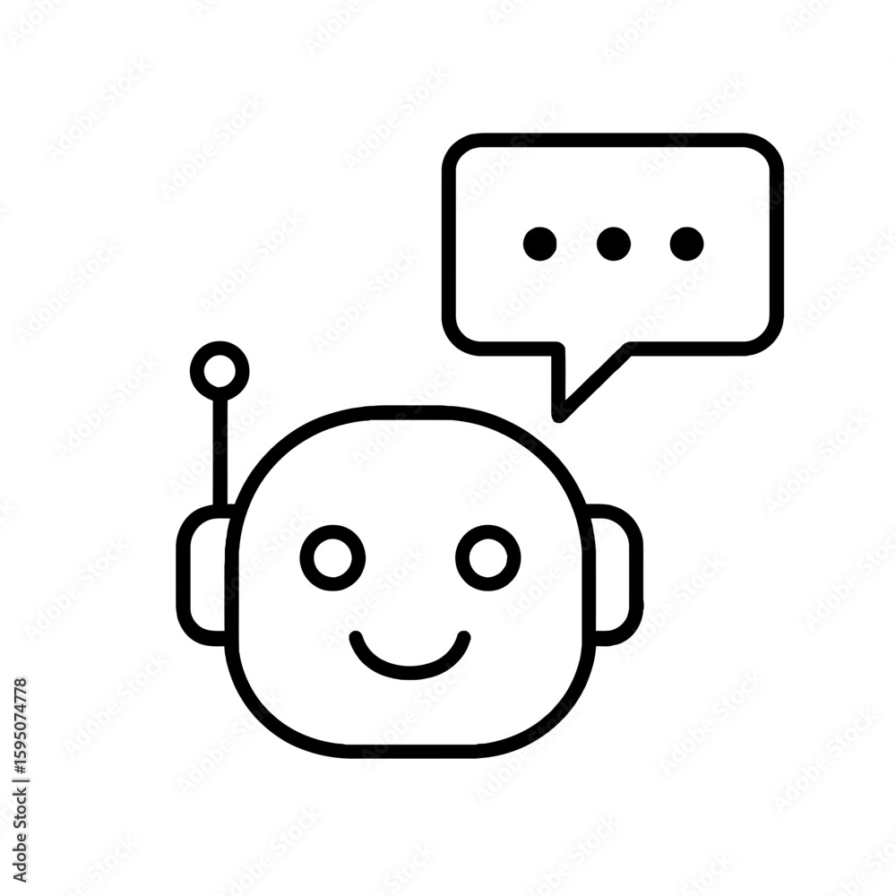 Fototapeta premium Chatbot icon with speech bubble symbolizing AI conversation assistant