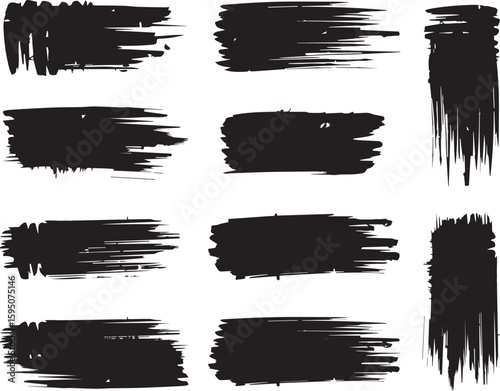 black brush strock set