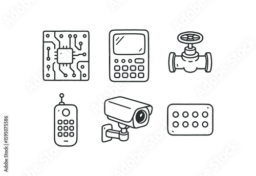 control logic circuit board, control command center console, control flow regulation valve, control remote transmitter handset, control monitoring camera unit, control status LED array