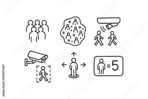 people silhouette group, people crowd density map, people flow sensor, people tracking camera, people behavior model, people count algorithm