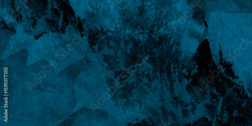 Abstract Beautiful luxury dark blue and black grunge watercolor background. blue grunge wall texture winter love scratch the old wall vintage .Old vintage retro dark blue  concrete background