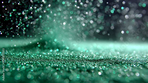 Emerald Green Sparkling Water Droplets Background