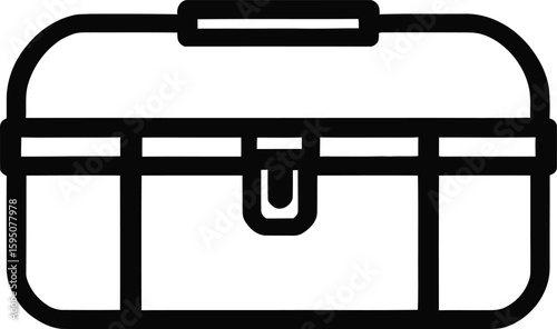 Stylized Line Art Illustration Of A Classic Toolbox Ideal For Projects Requiring A Simple And Clean Visual Element For Design And Decoration In Manual Work And Professional Fields