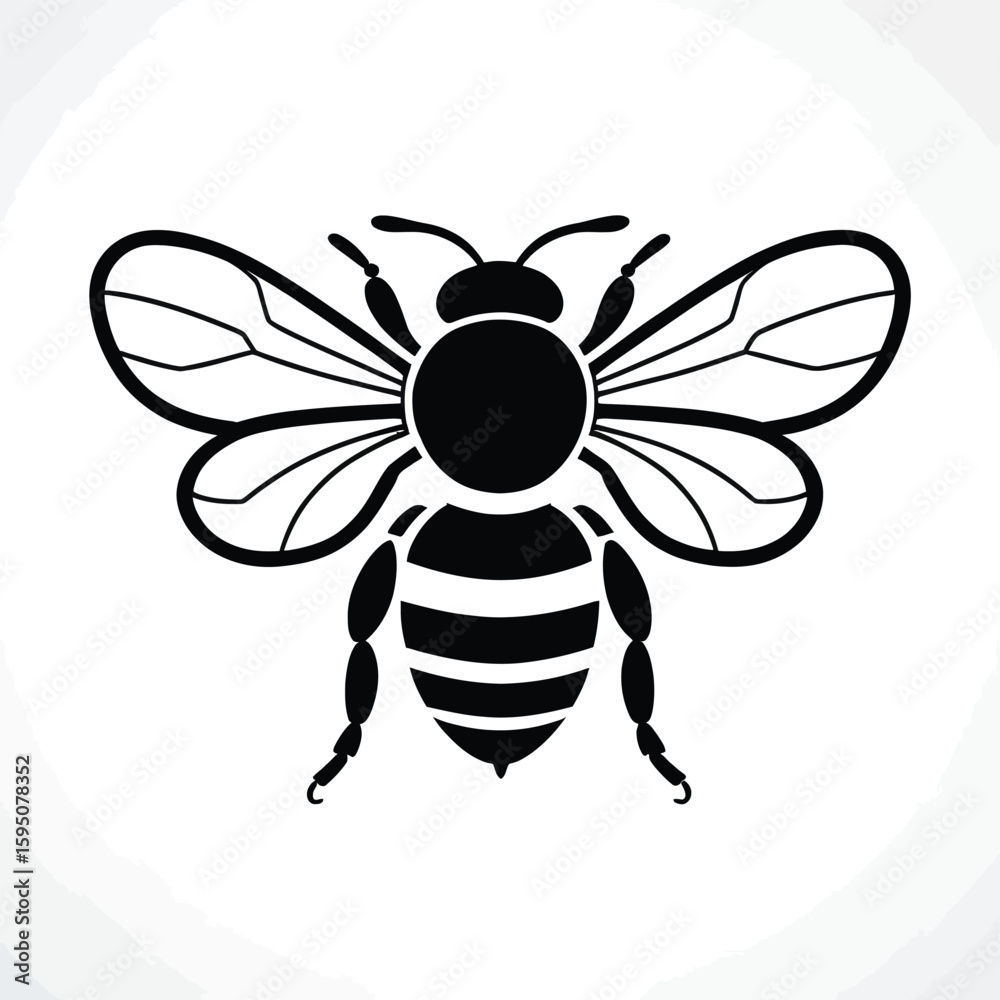 Fototapeta premium Striking Black And White Vector Illustration Of A Bee A Simple And Elegant Design Ideal For Logos Educational Materials Or Adding A Touch Of Nature Inspired Charm To Various Creative Projects