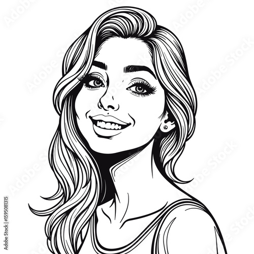 Woman smiling with painted expression – Emotions masking reality, self-portrait