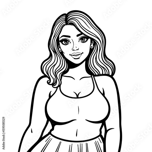 Plus size woman with bare shoulders – body positivity representation, self-acceptance