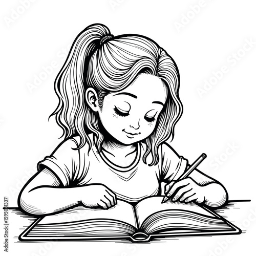 Girl writing in therapy journal – Emotional expression, self-reflection