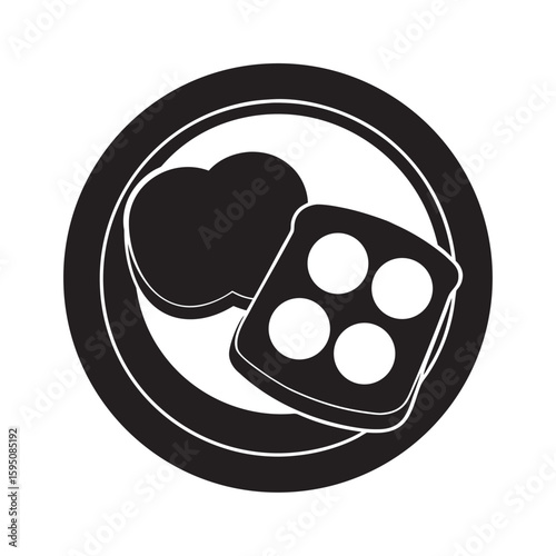 silhouette breakfast plate with eggs and toast