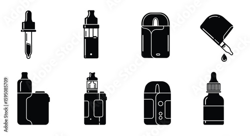 Various Vaping Devices and Accessories Illustration