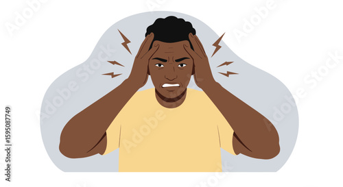 Person Suffering from a Headache Illustration