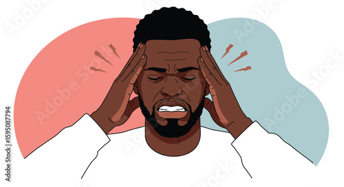 Person Suffering from a Headache Illustration
