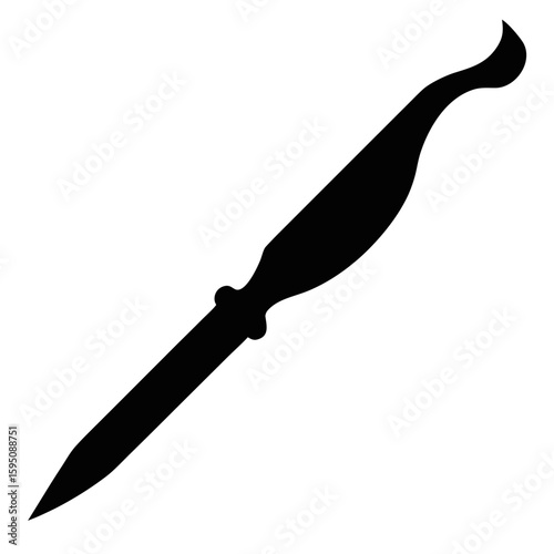 Clean silhouette of a surgical scalpel tool isolated on a white background isolated on white background