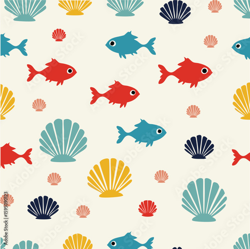 seamless background with fishes