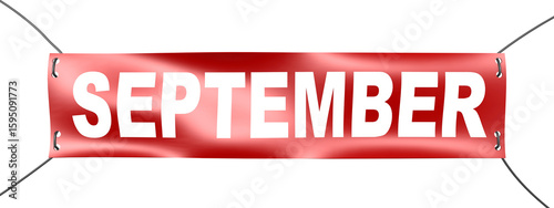 September word on red banner