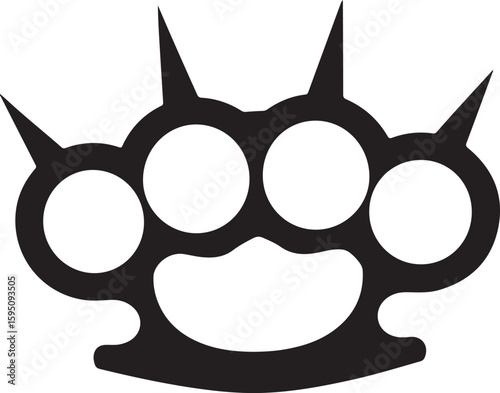 Spiked brass knuckles weapon silhouette