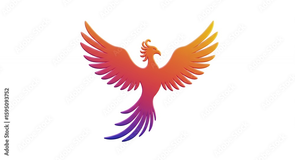 Obraz premium Colorful gradient phoenix symbol
