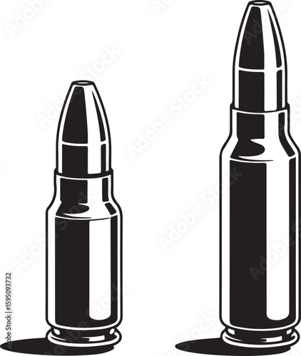 Two bullets side by side silhouette