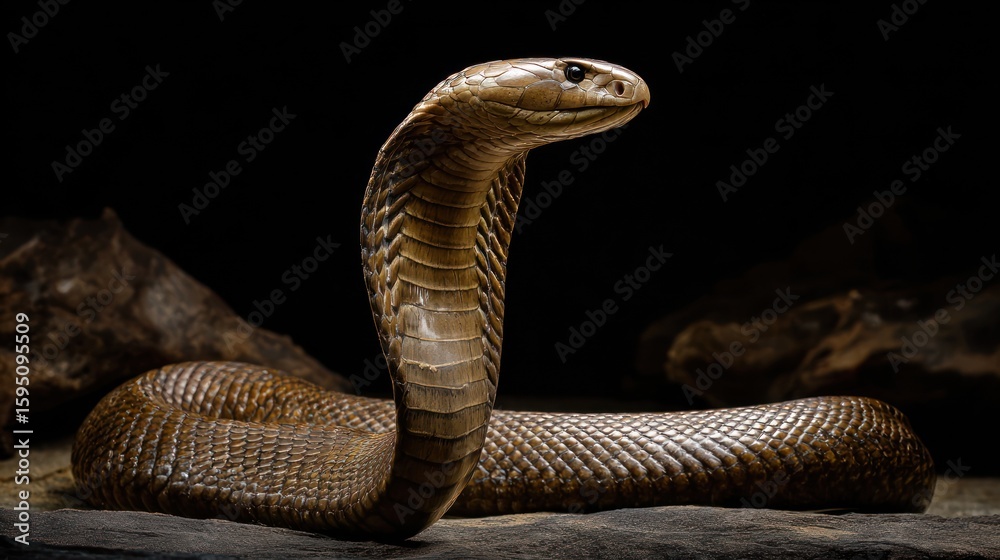 Fototapeta premium Cobra in profile, dark background